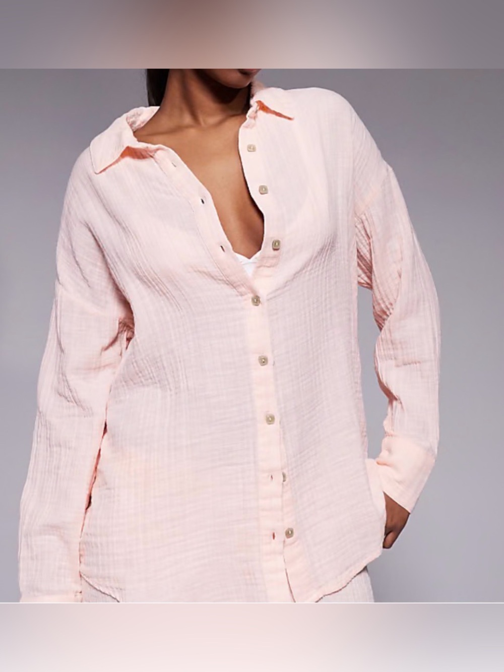 NEW DIRECTIONS Curvy Cotton Button Down Shirt EUC